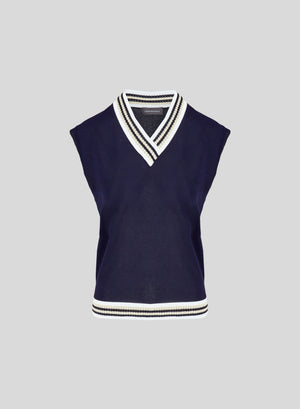 VISCOSE BLEND MESH KNIT VEST