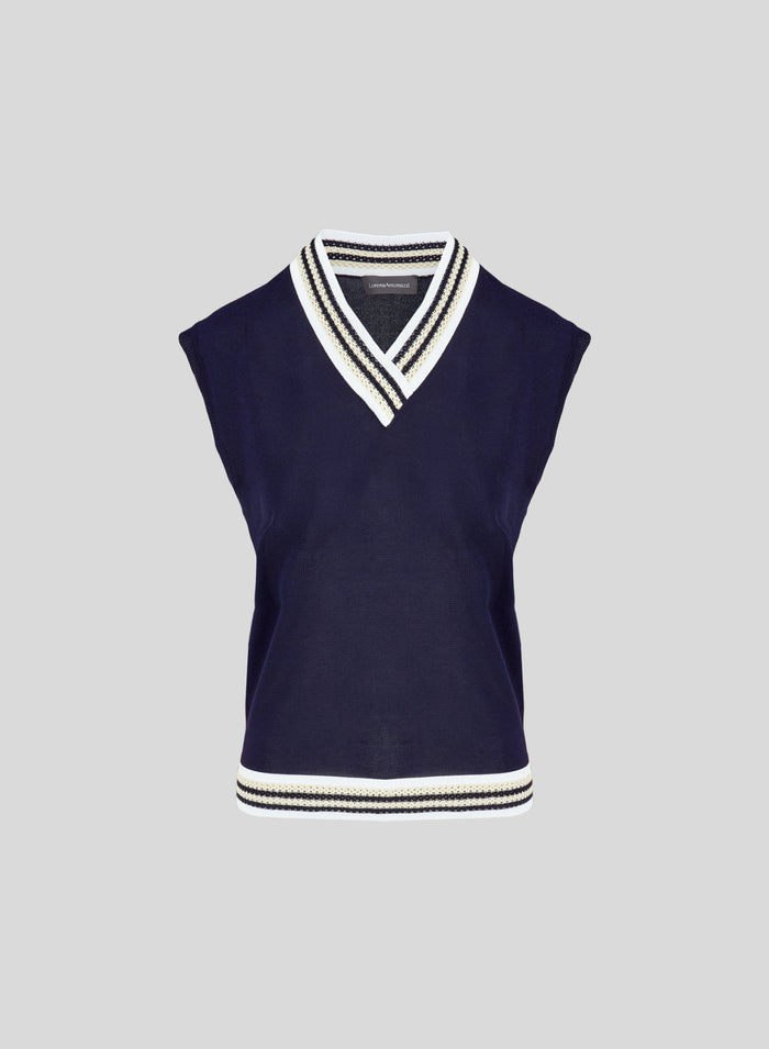 GILET IN PUNTO RETE IN MISTO VISCOSA