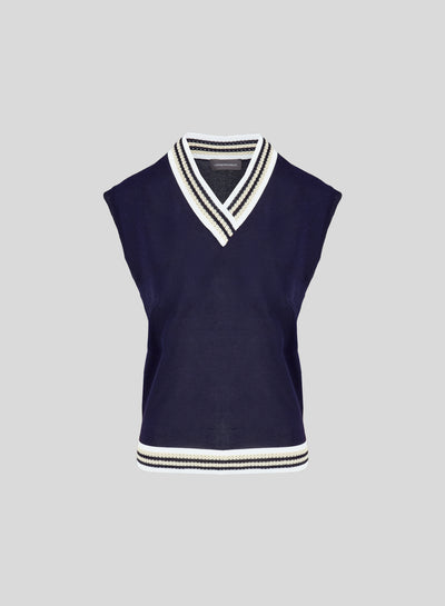 GILET IN PUNTO RETE IN MISTO VISCOSA