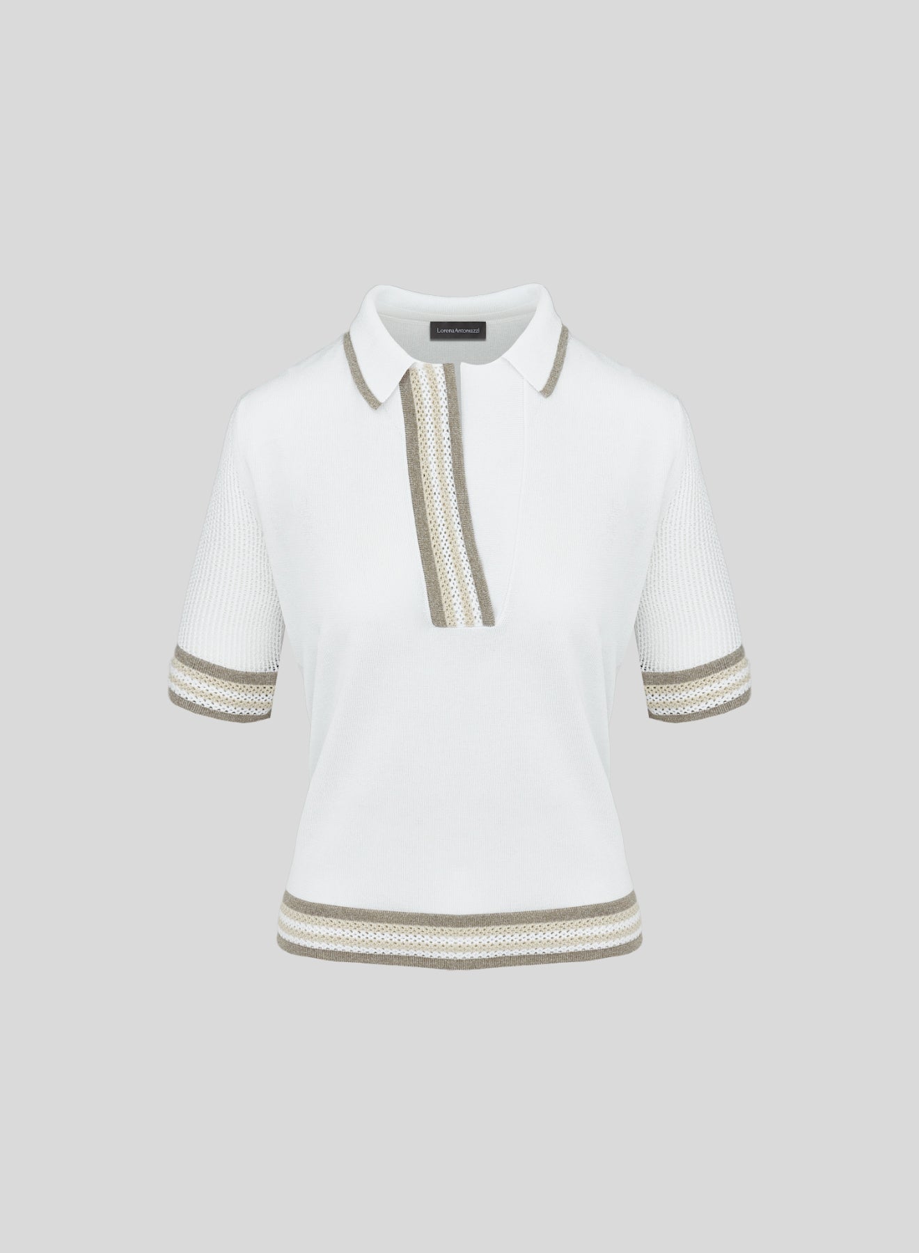 VISCOSE BLEND MESH KNIT POLO