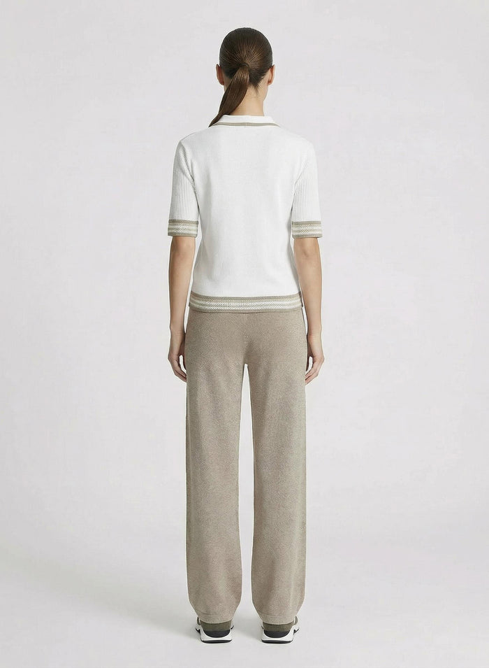 VISCOSE BLEND MESH KNIT POLO