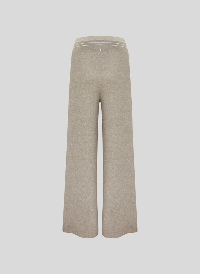 VISCOSE BLEND RICE-STICH KNITTED PANTS
