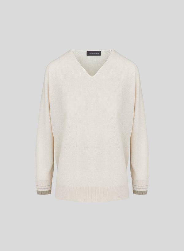 RICE STITCH BLEND VISCOSE SWEATER
