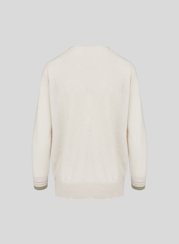 RICE STITCH BLEND VISCOSE SWEATER