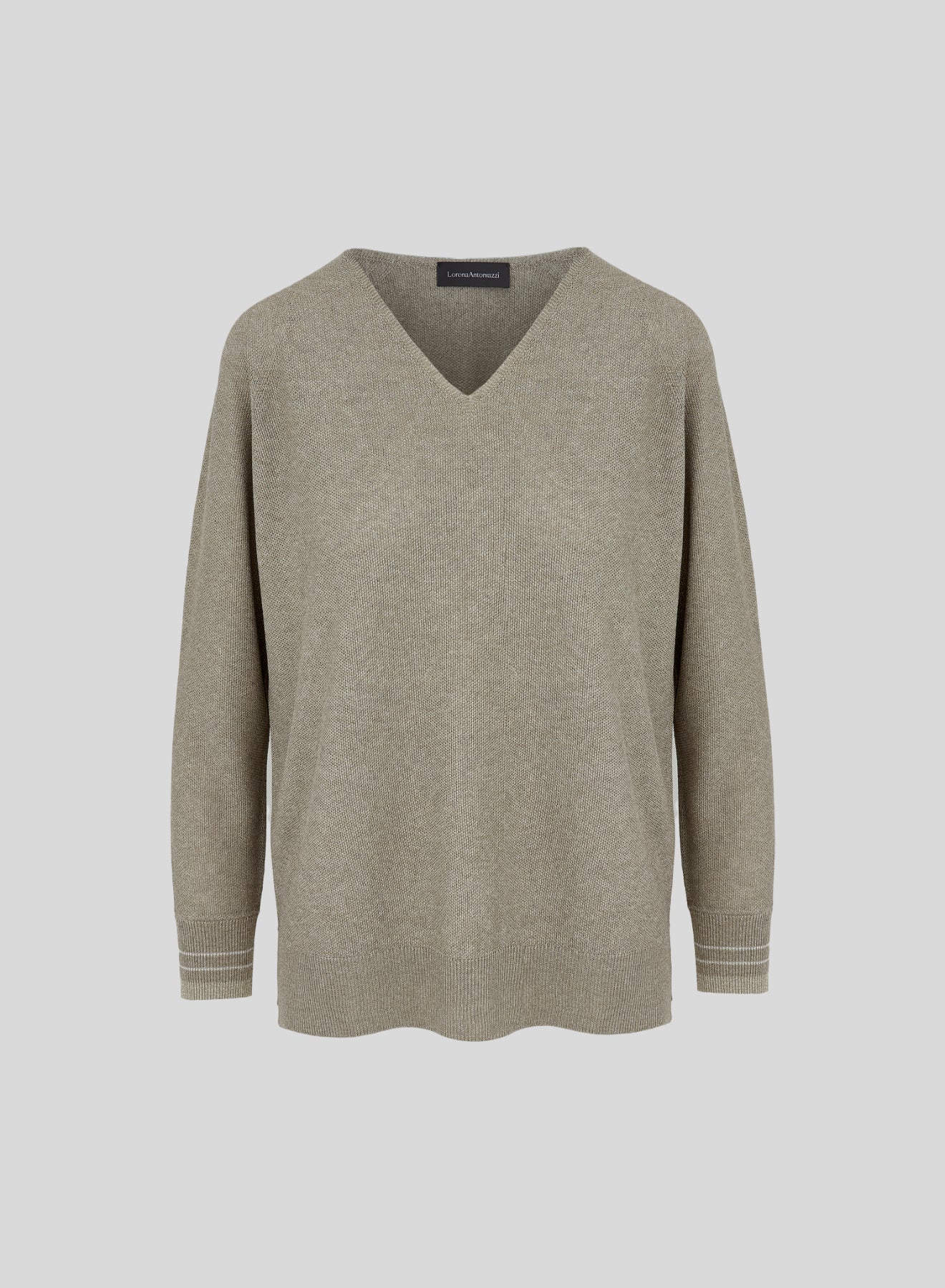 VISCOSE BLEND RICE-STICH KNITTED SWEATER
