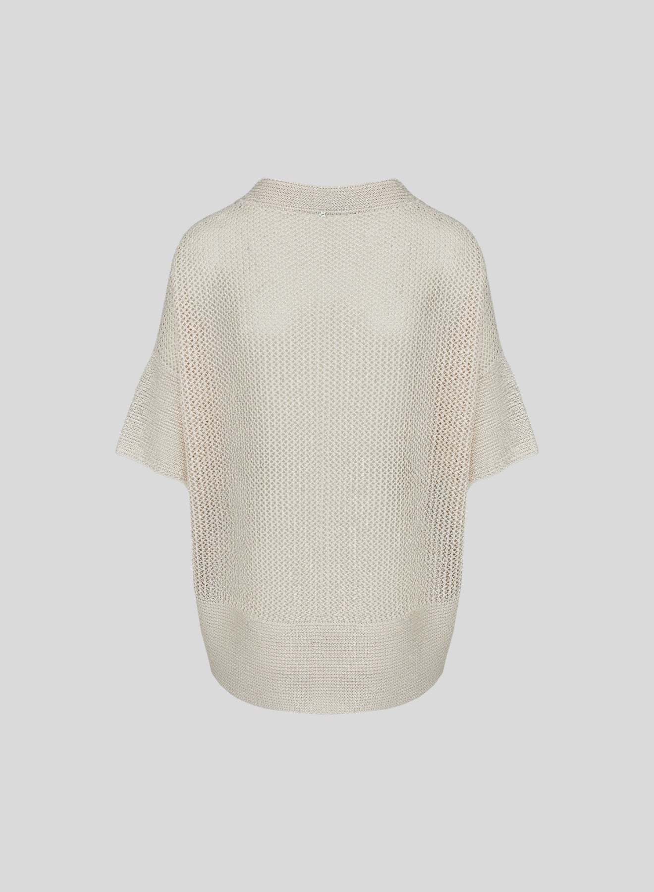 VISCOSE BLEND MESH KNIT TOP WITH SEQUINS