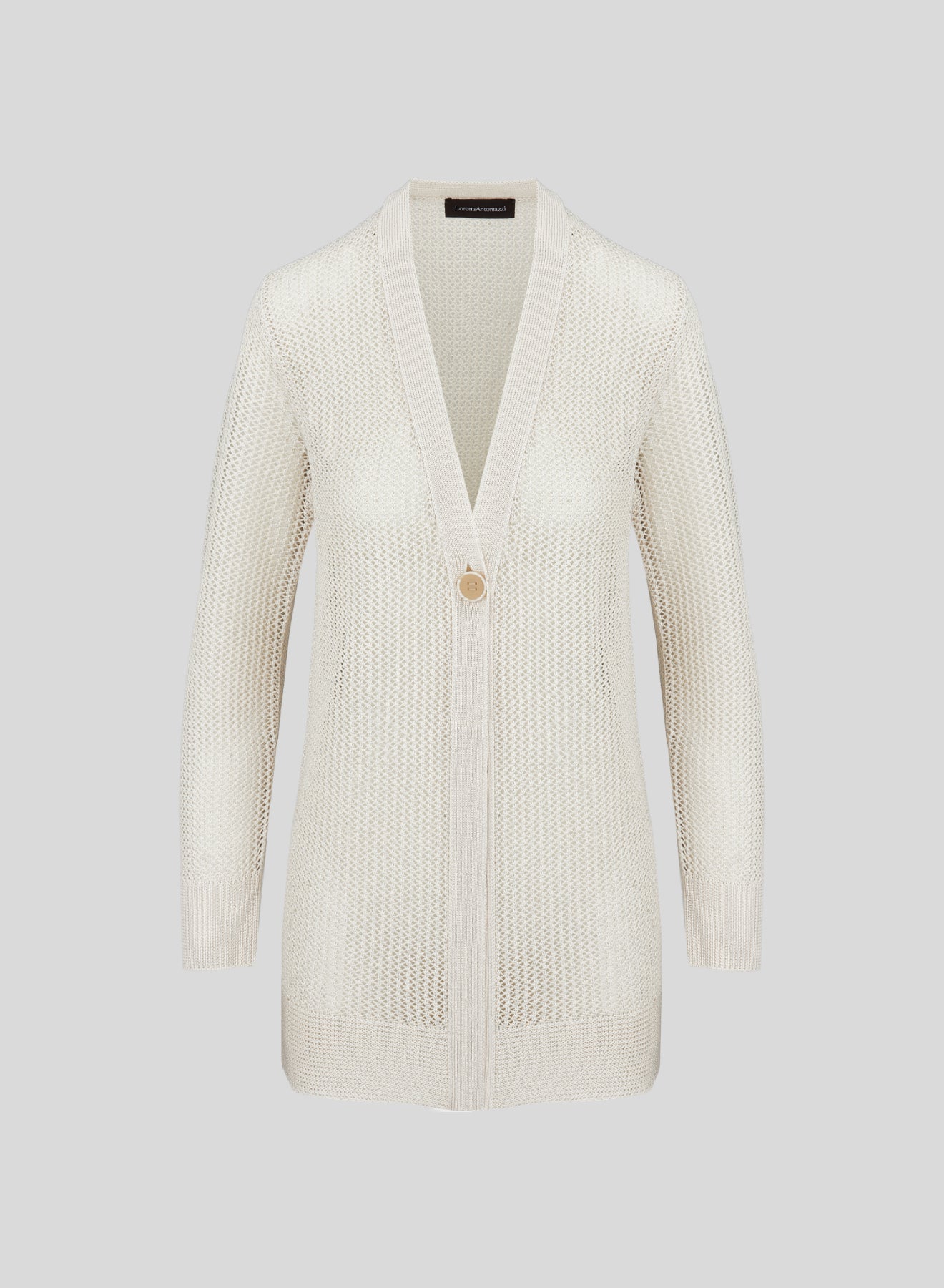 VISCOSE BLEND MESH KNIT CARDIGAN WITH SEQUINS