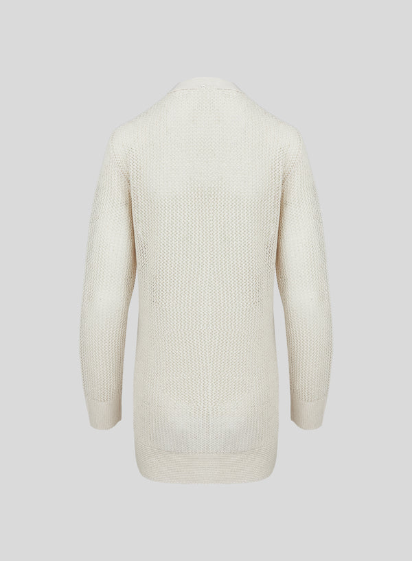 CARDIGAN IN PUNTO RETE IN MISTO VISCOSA CON PAILLETTES
