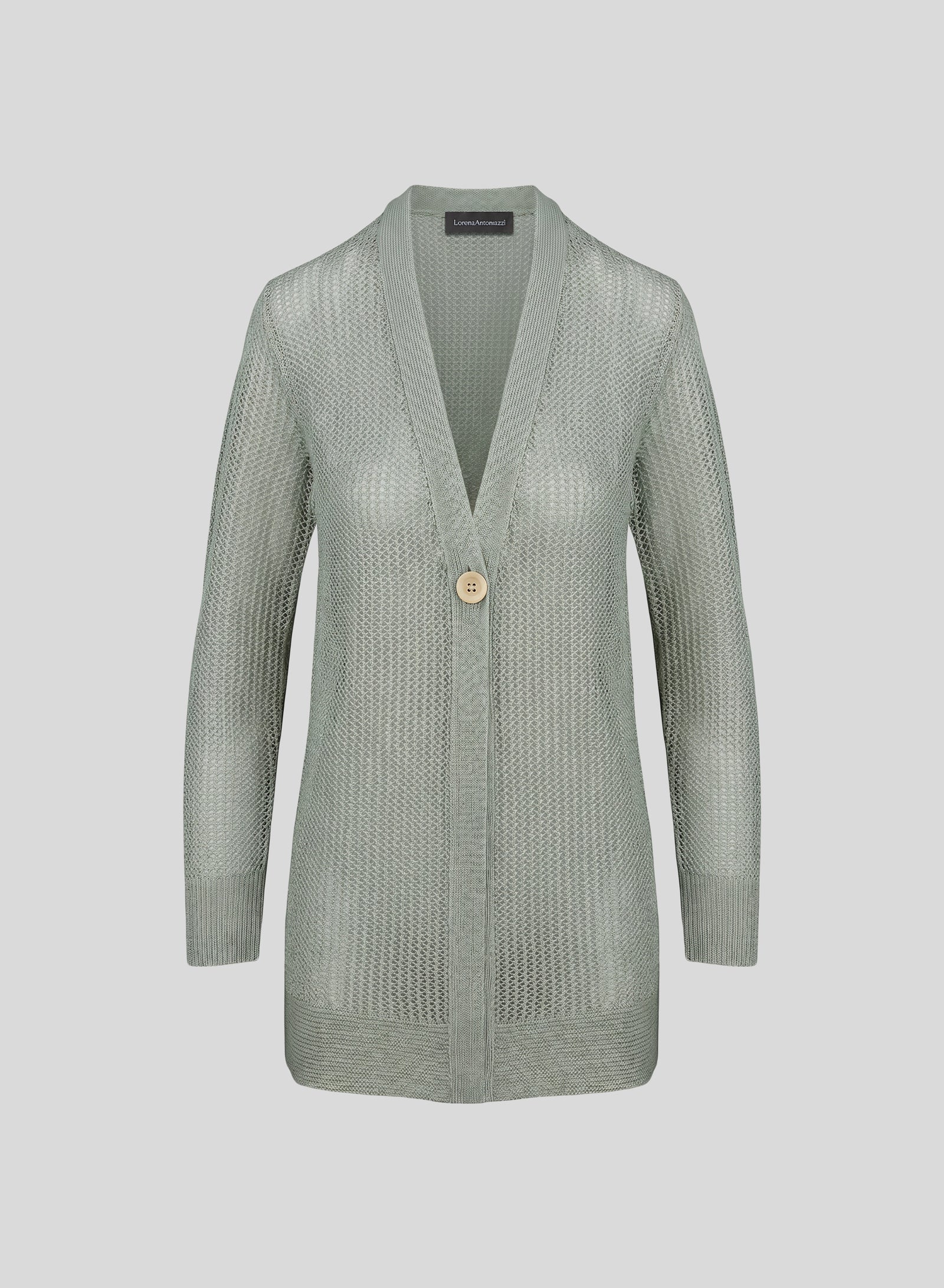 CARDIGAN IN PUNTO RETE IN MISTO VISCOSA CON PAILLETTES
