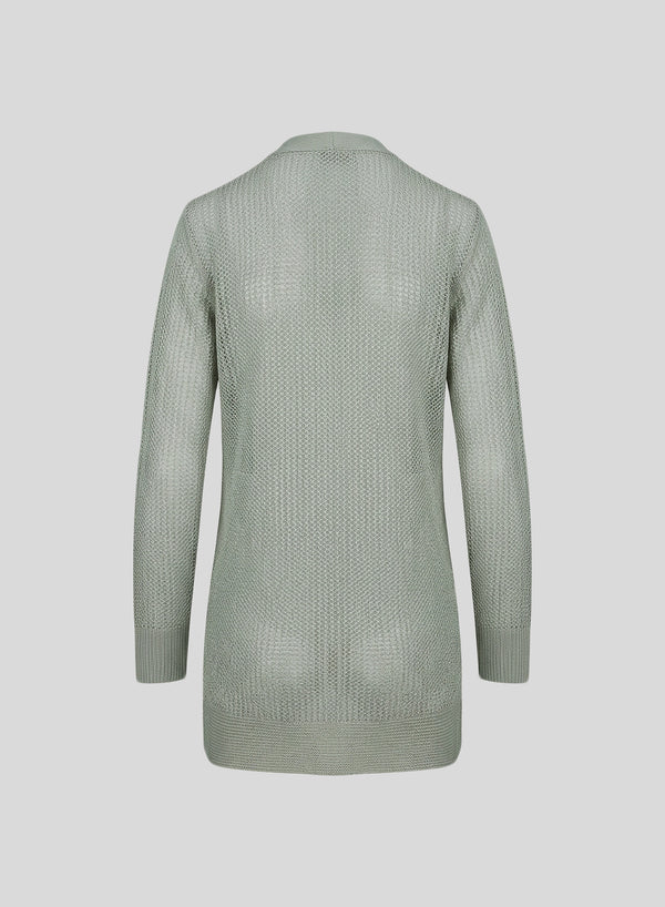CARDIGAN IN PUNTO RETE IN MISTO VISCOSA CON PAILLETTES