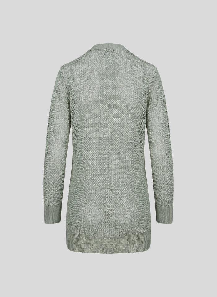 CARDIGAN IN PUNTO RETE IN MISTO VISCOSA CON PAILLETTES
