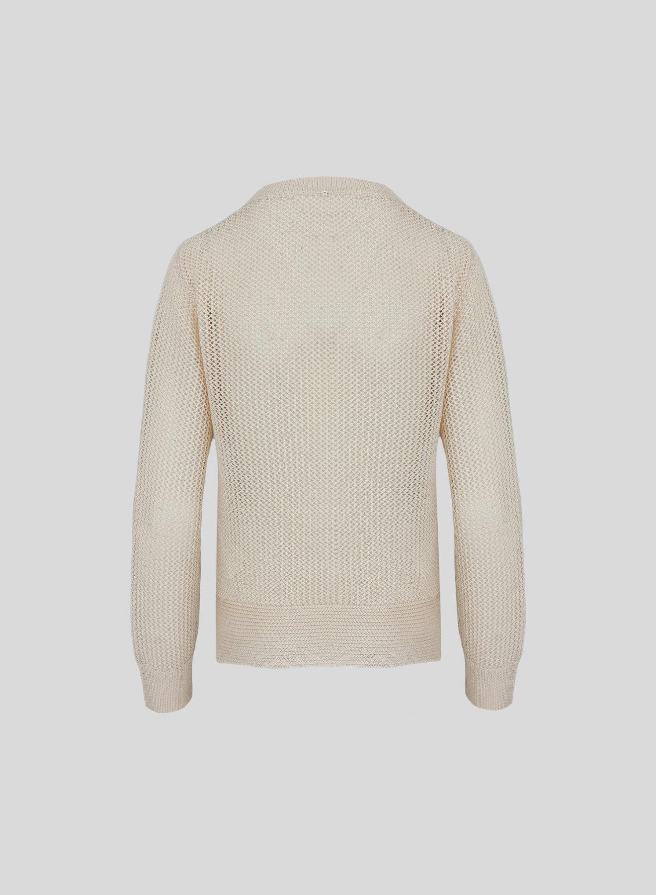 LINKS AND MESH STITCHED VISCOSE SWEATER WITH SEQUINS