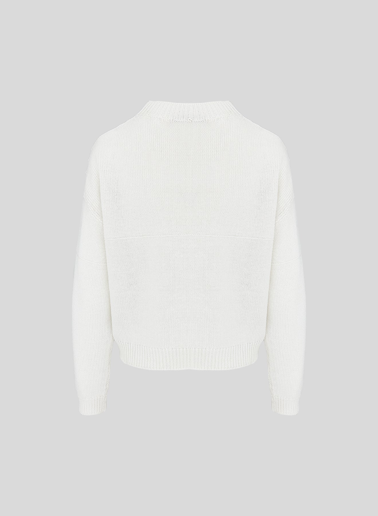 COTTON, LINEN AND SILK CREW NECK SWEATER WITH INTARSIA STAR DESIGN