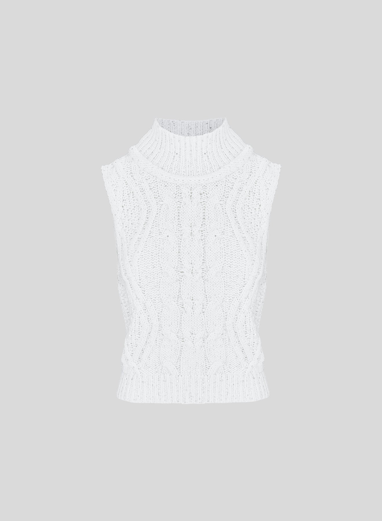 CABLE-KNIT COTTON VEST