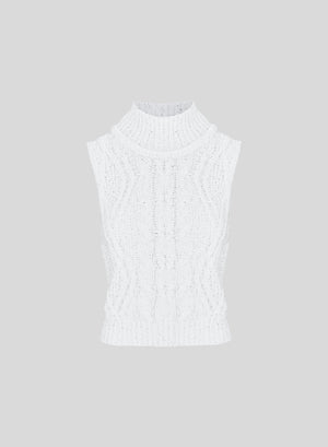 CABLE-KNIT COTTON VEST