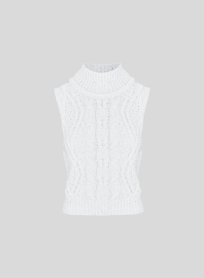 CABLE-KNIT COTTON VEST