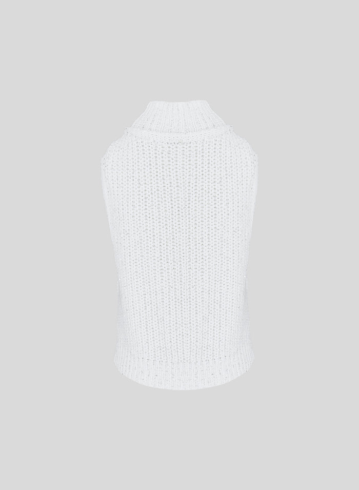 CABLE-KNIT COTTON VEST