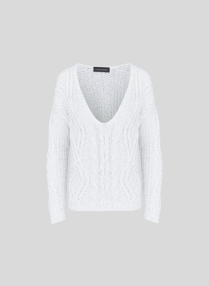 CABLE-KNIT COTTON SWEATER