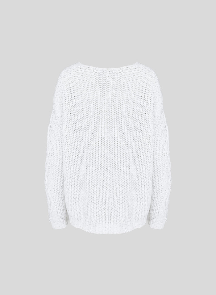 CABLE-KNIT COTTON SWEATER