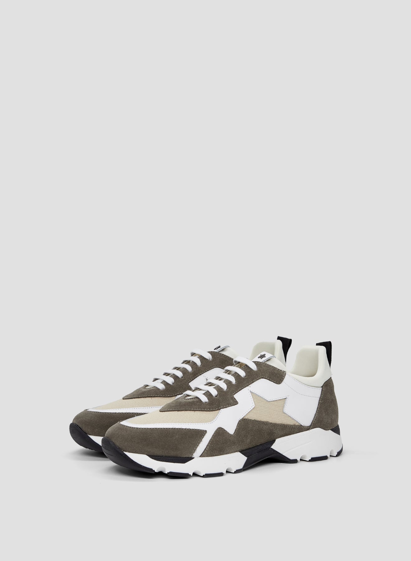 LEATHER AND CANVAS ICONIC SNEAKERS