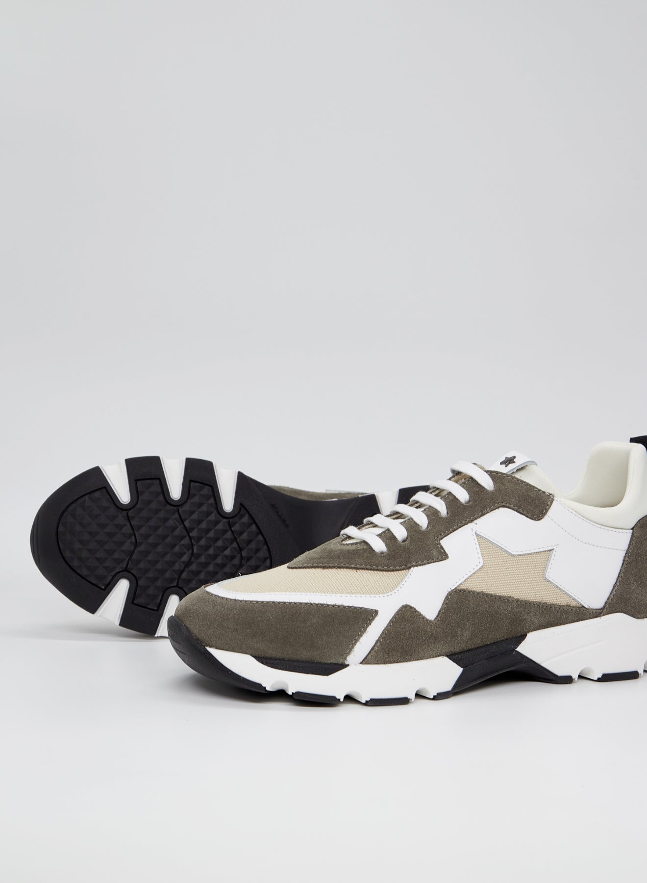 LEATHER AND CANVAS ICONIC SNEAKERS