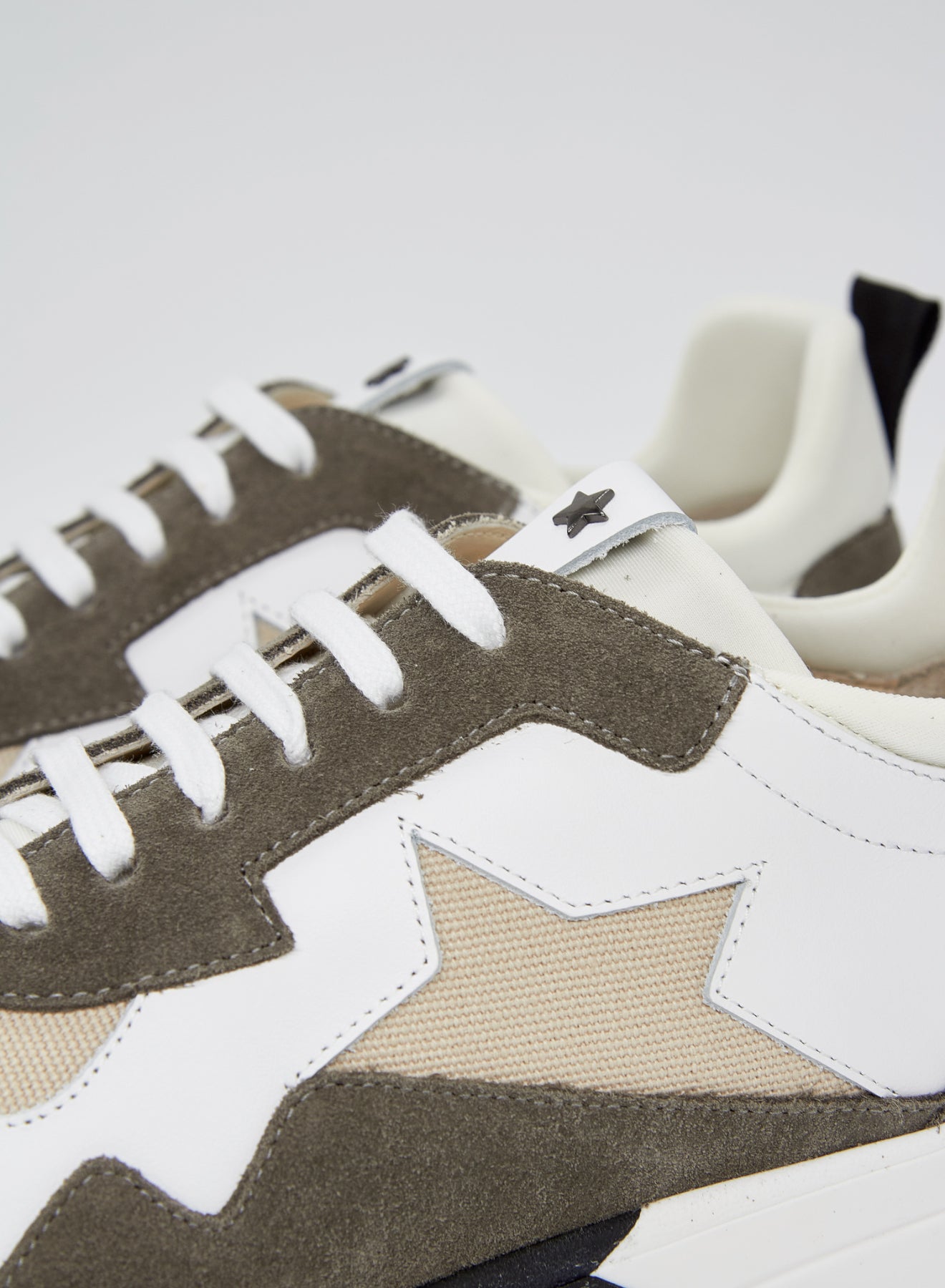 LEATHER AND CANVAS ICONIC SNEAKERS