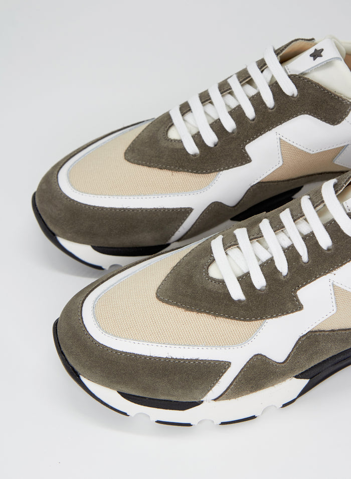 LEATHER AND CANVAS ICONIC SNEAKERS