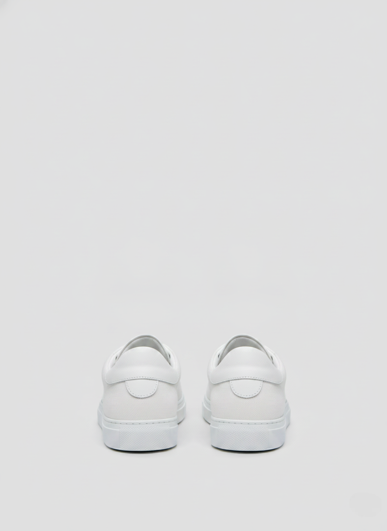 SNEAKERS PIATTE IN PELLE E TESSUTO