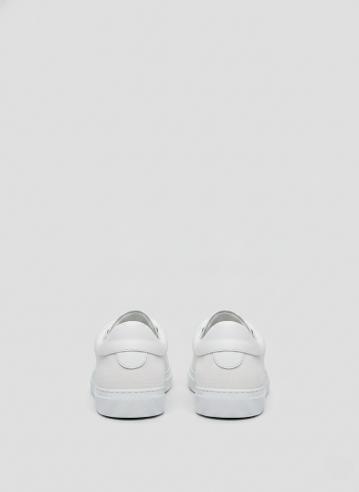 SNEAKERS PIATTE IN PELLE E TESSUTO