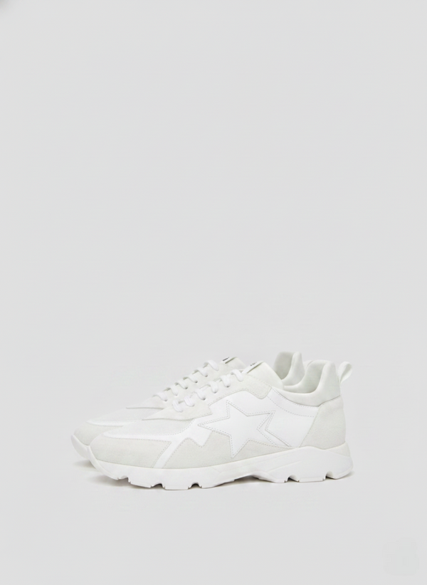 ICONIC LEATHER AND FABRIC SNEAKERS