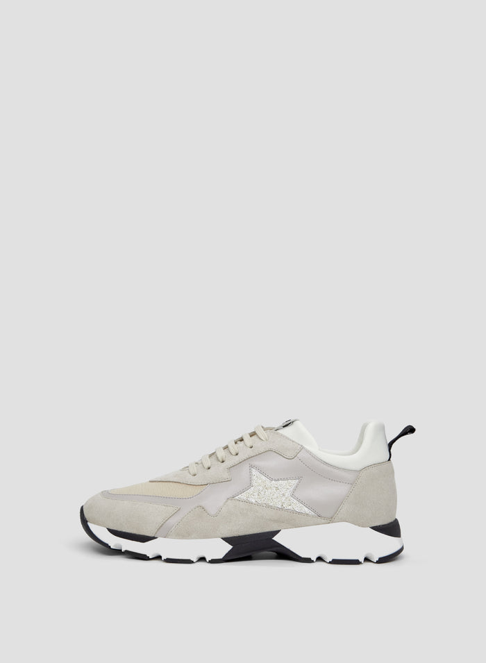 SNEAKERS ICONICHE IN PELLE CON RICAMO PAILLETTES
