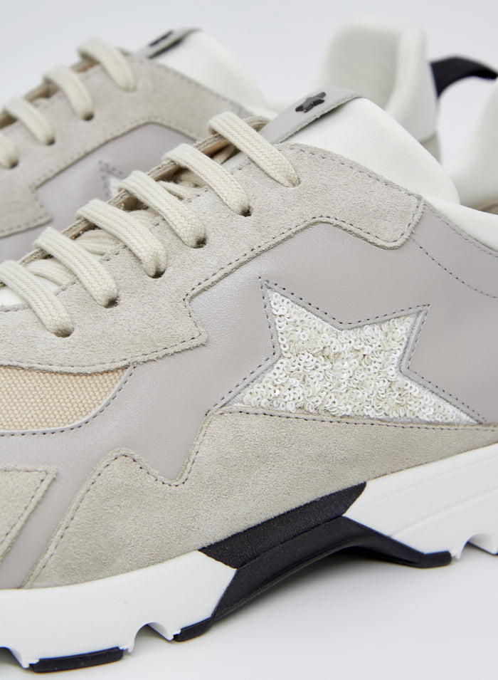 SNEAKERS ICONICHE IN PELLE CON RICAMO PAILLETTES