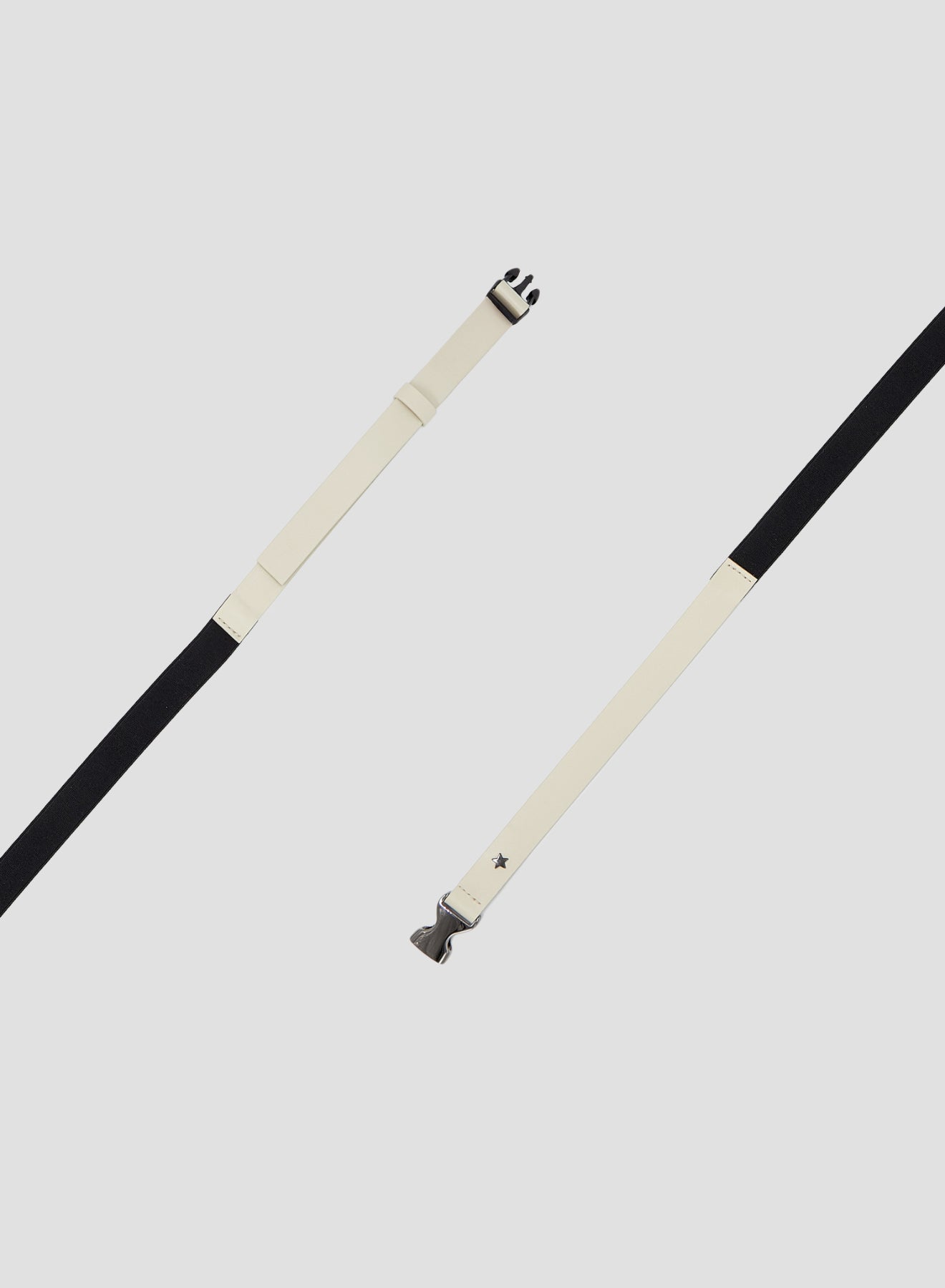 CINTURA IN PELLE E TESSUTO CON CHIUSURA A SCATTO