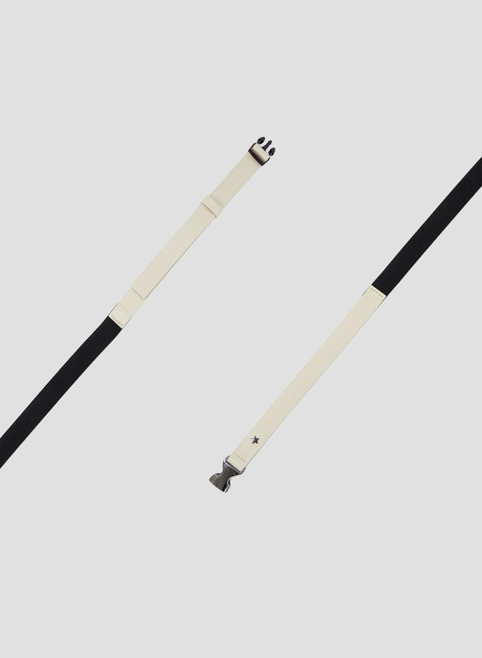 LEATHER AND TEXTILE BELT WITH SNAP BUCKLE