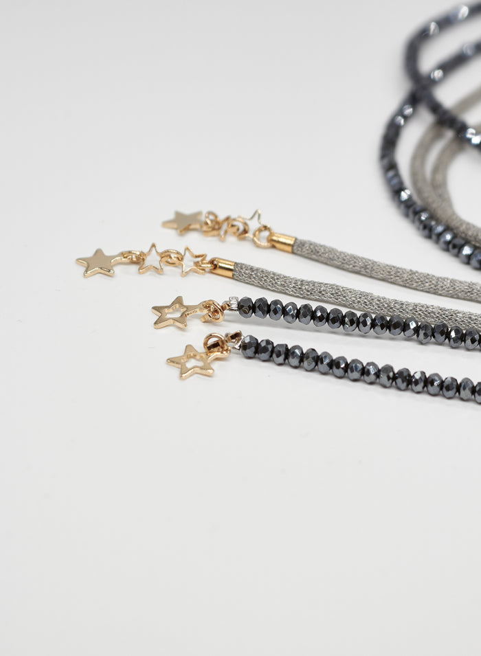 COLLANA IN VETRO E OTTONE