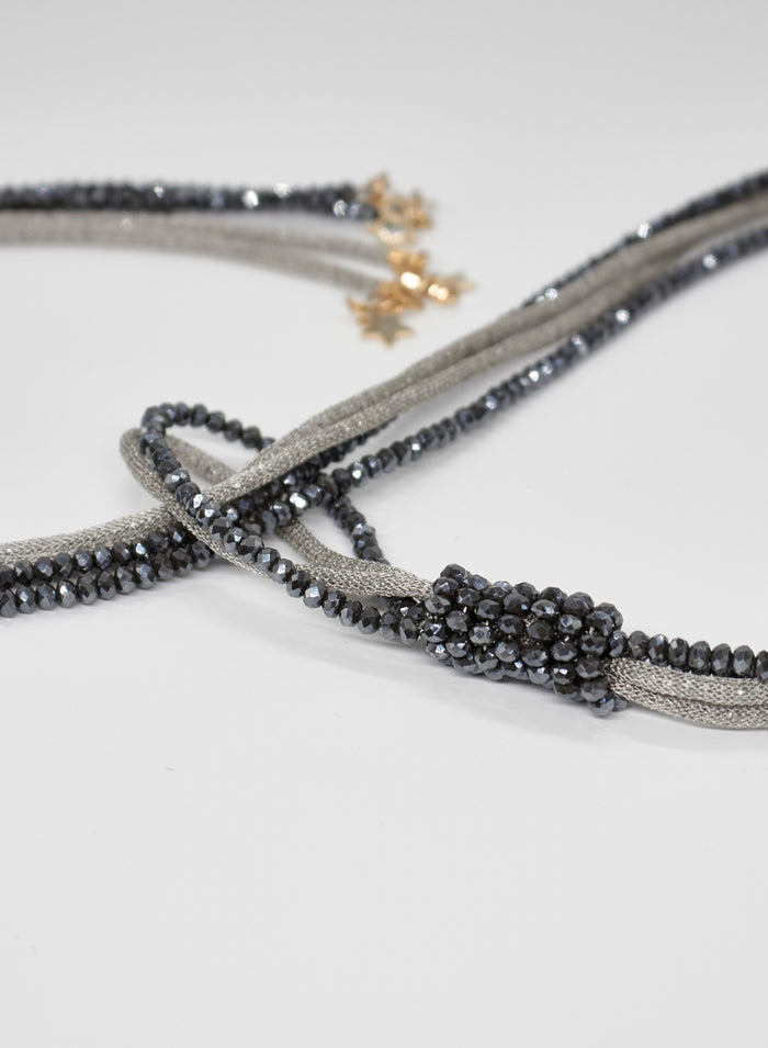 COLLANA IN VETRO E OTTONE