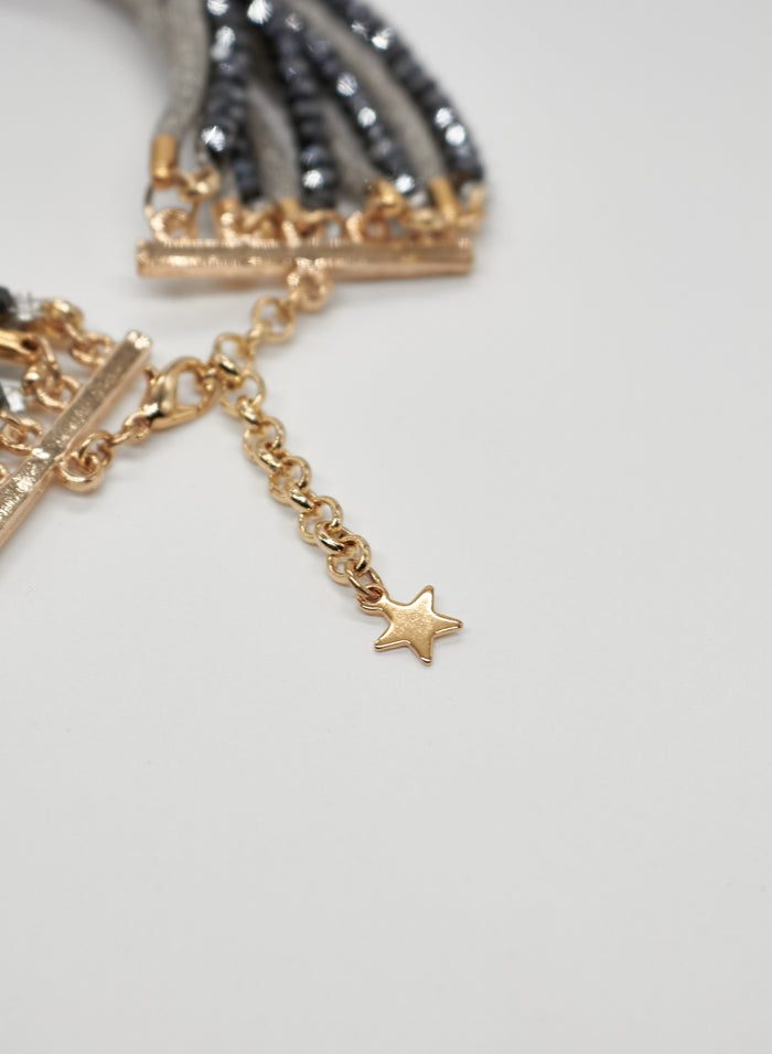 GLASS AND BRASS BRACELET