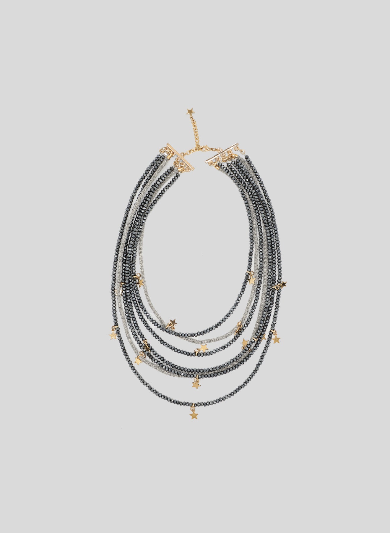 COLLANA IN VETRO E OTTONE
