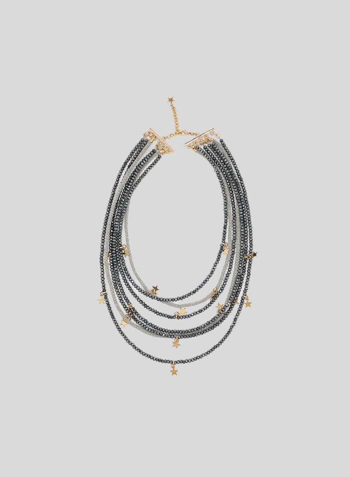 COLLANA IN VETRO E OTTONE