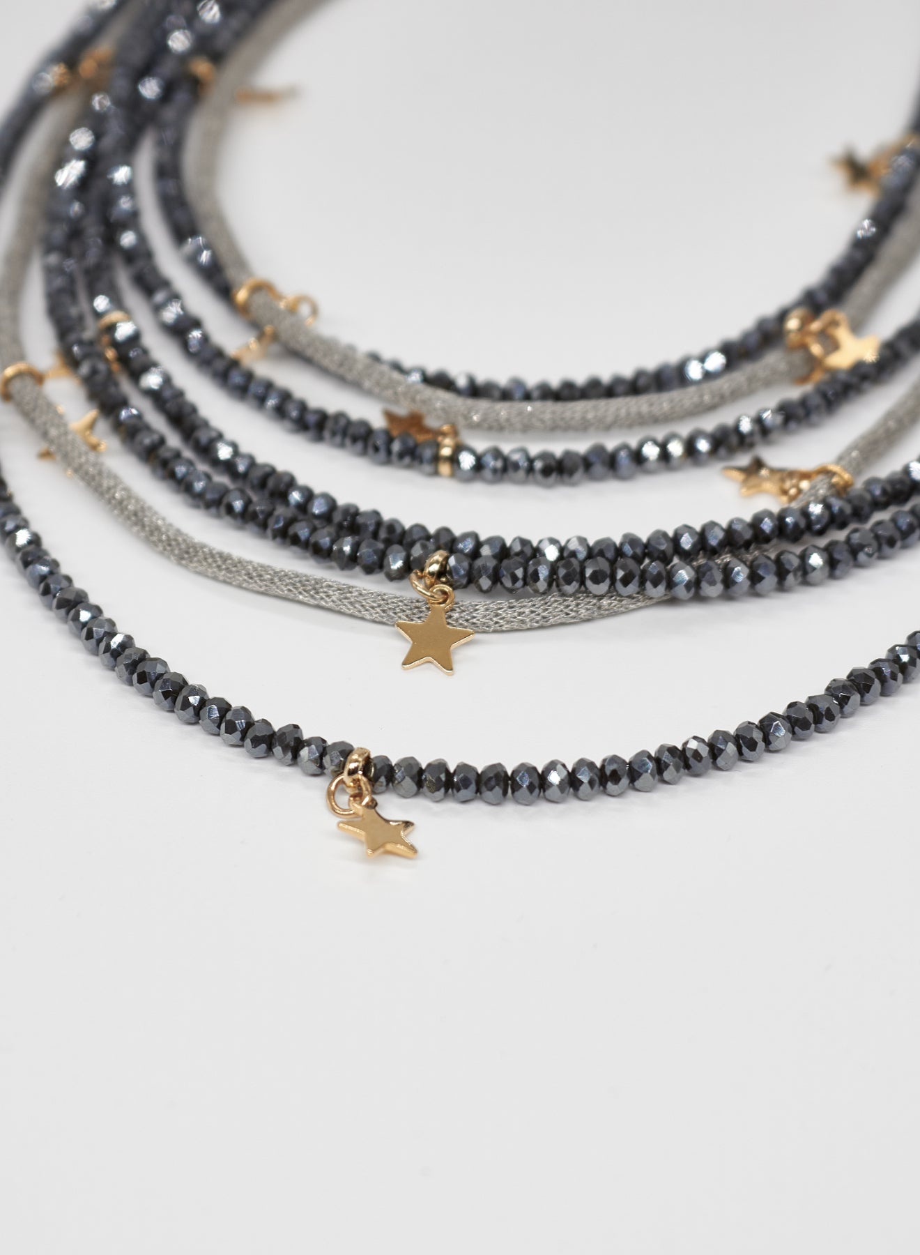 COLLANA IN VETRO E OTTONE