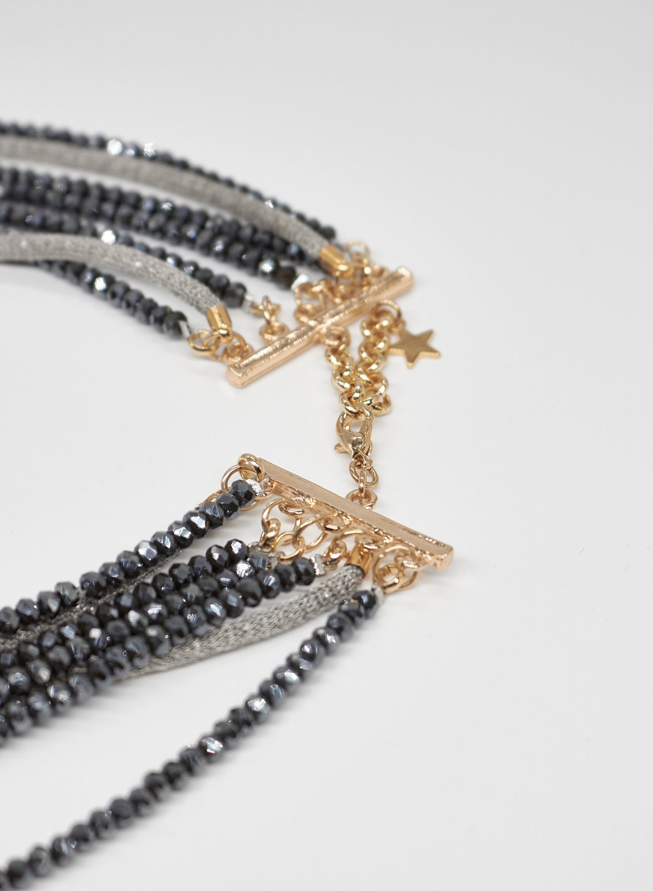 COLLANA IN VETRO E OTTONE