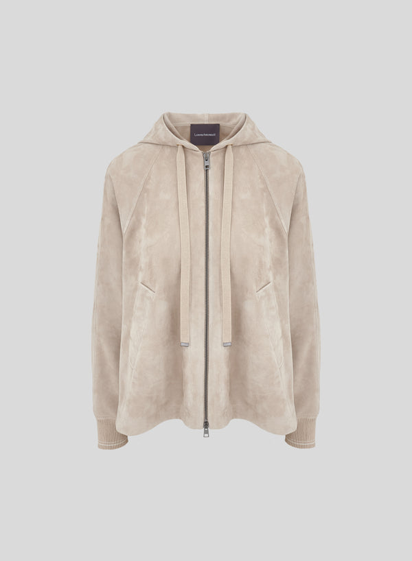 GIUBBOTTO IN CAMOSCIO CON CAPPUCCIO