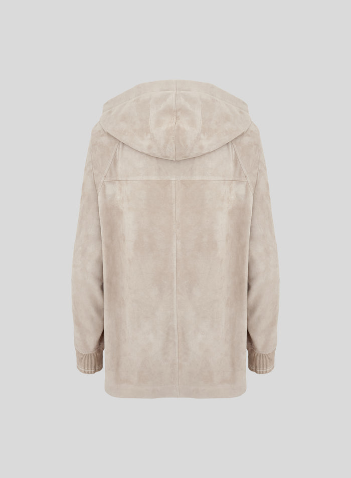 LEATHER HOODED JACKET