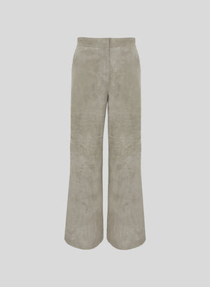 PANTALONI A GAMBA LARGA IN CAMOSCIO
