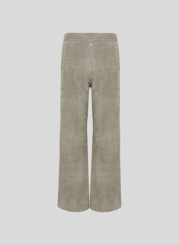 SUEDE WIDE LEG PANTS