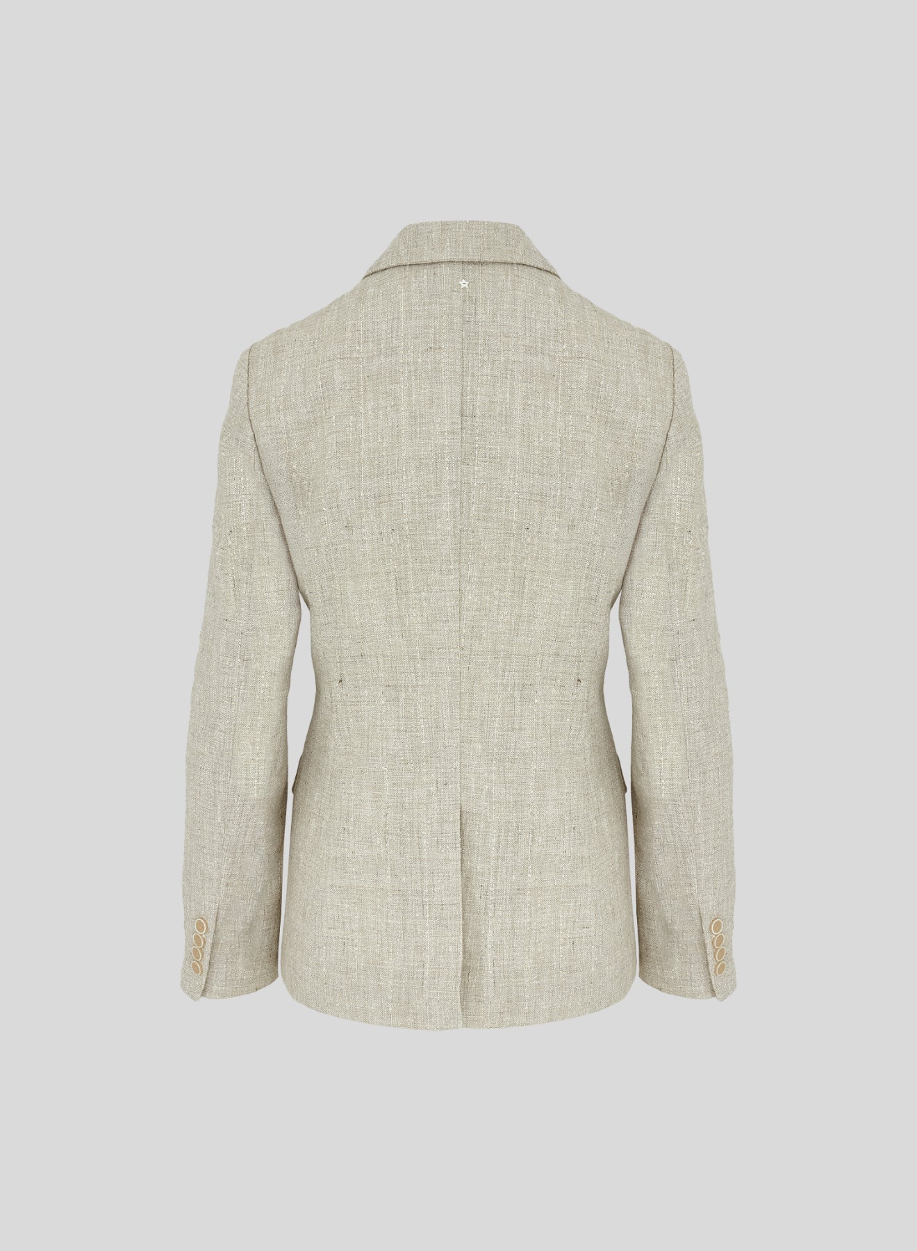 GIACCA MONOPETTO IN MISTO LINO CON GESSATURA PAILLETTES