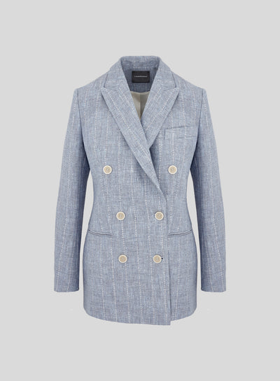 GIACCA IN MISTO LINO CON GESSATURA PAILLETTES