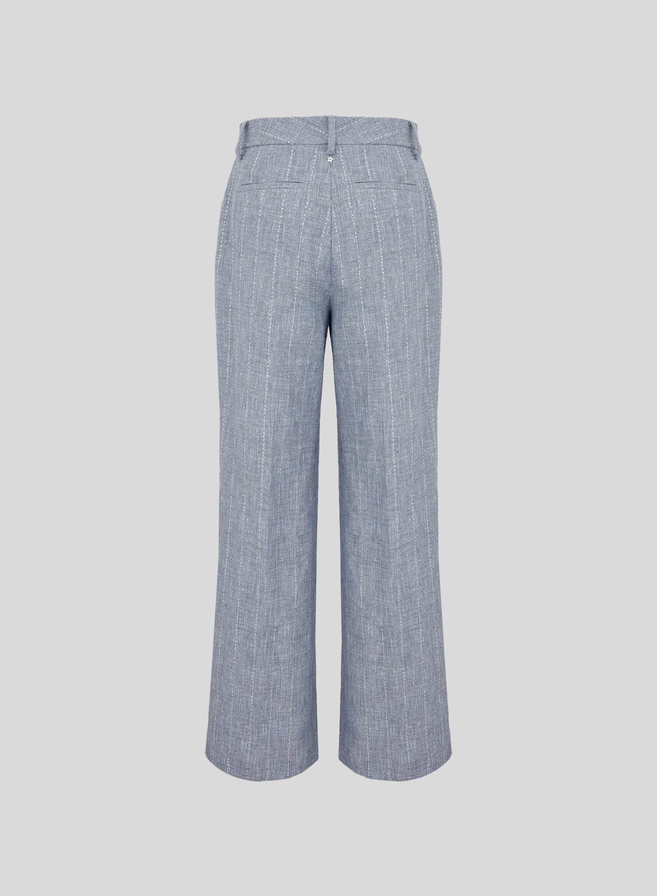 LINEN BLEND PANTS WITH SEQUINS PINSTRIPES