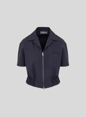 CAMICIA BOWLING IN LANA GESSATA CON ZIP