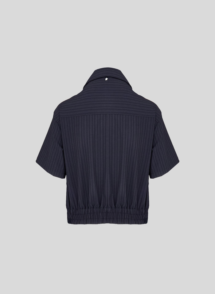 CAMICIA BOWLING IN LANA GESSATA CON ZIP